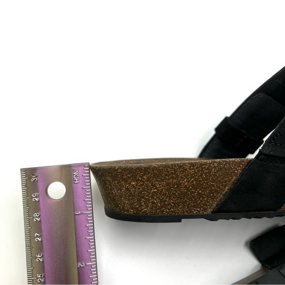 Teva Women's Mahonia Black Leather Slip On Slides Sandals Shoes Size 10.5 - Picture 11 of 13